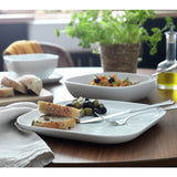 Habitat Riko square dinner plates white porcelain set of 4 (British brand)