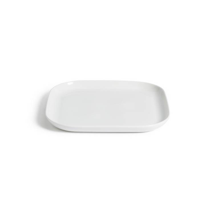 Habitat Riko square dinner plates white porcelain set of 4 (British brand)