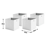 Argos Home woven linen storage boxes set of 4 grey 28cm, imported from the UK