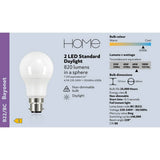 Argos Home LED light bulbs 7.2W BC cool white 2 pack - British product