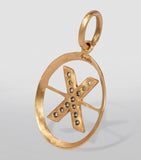 Annoushka Initial X pendant 18kt yellow gold diamonds - British product