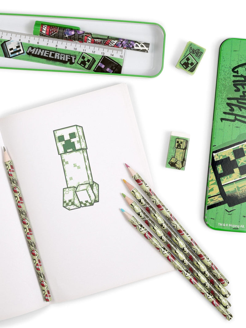 Peers Hardy Green Minecraft stationery set (British brand)