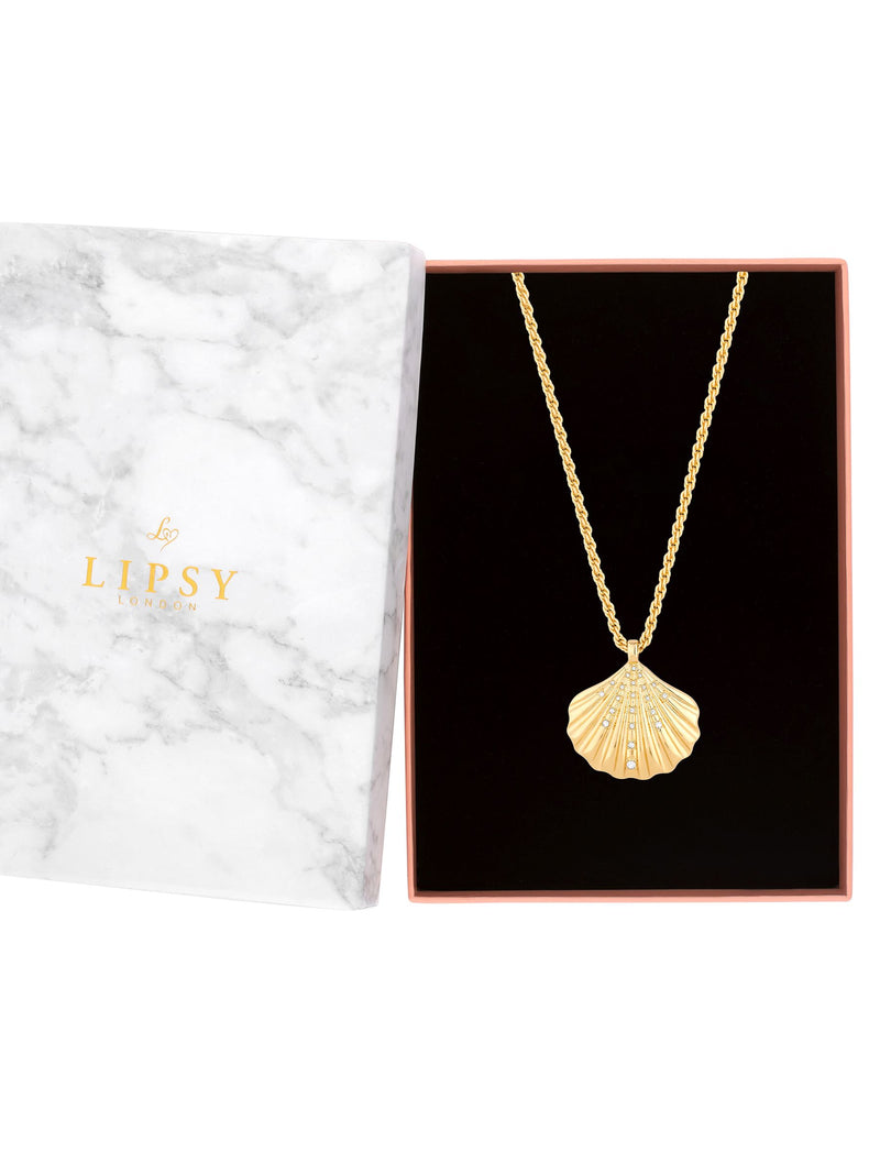 Lipsy gold tone oversized shell necklace, UK version