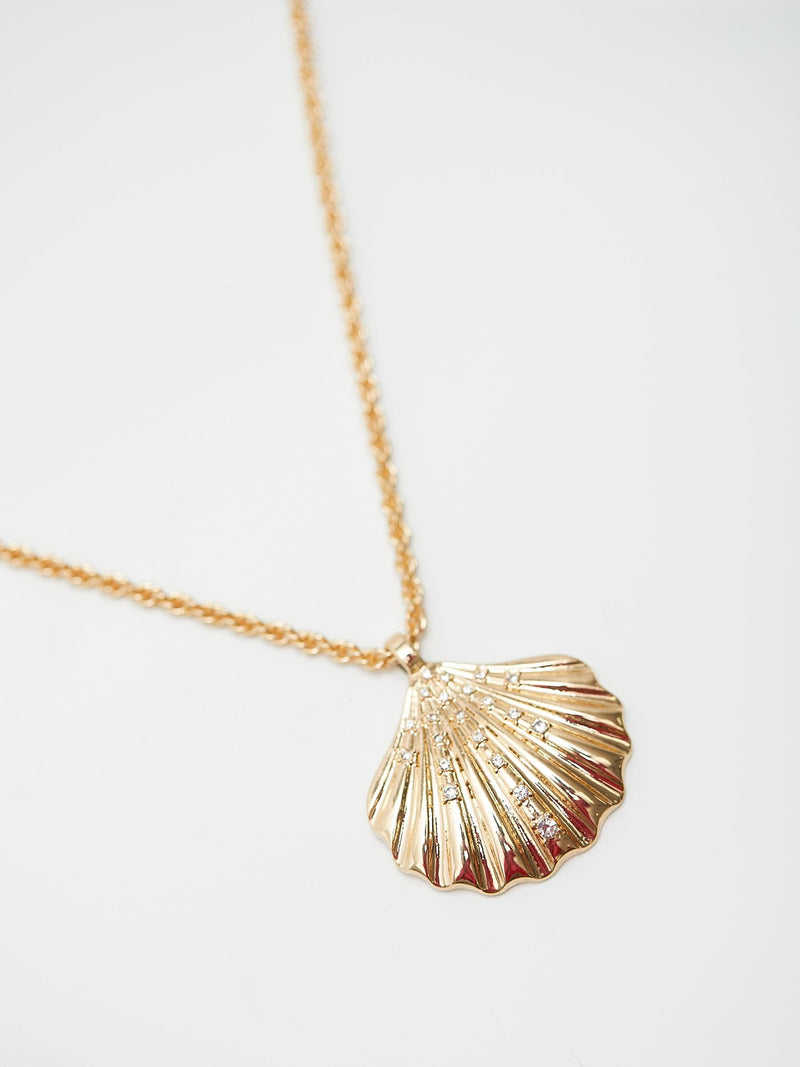 Lipsy gold tone oversized shell necklace, UK version
