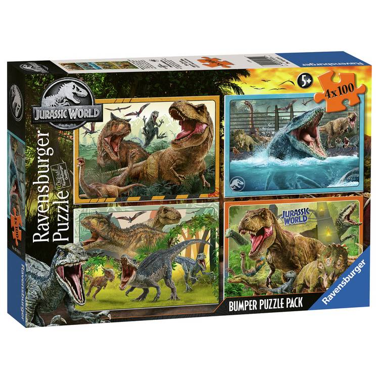 Jurassic World 4 x 100 piece jigsaw puzzle - British product