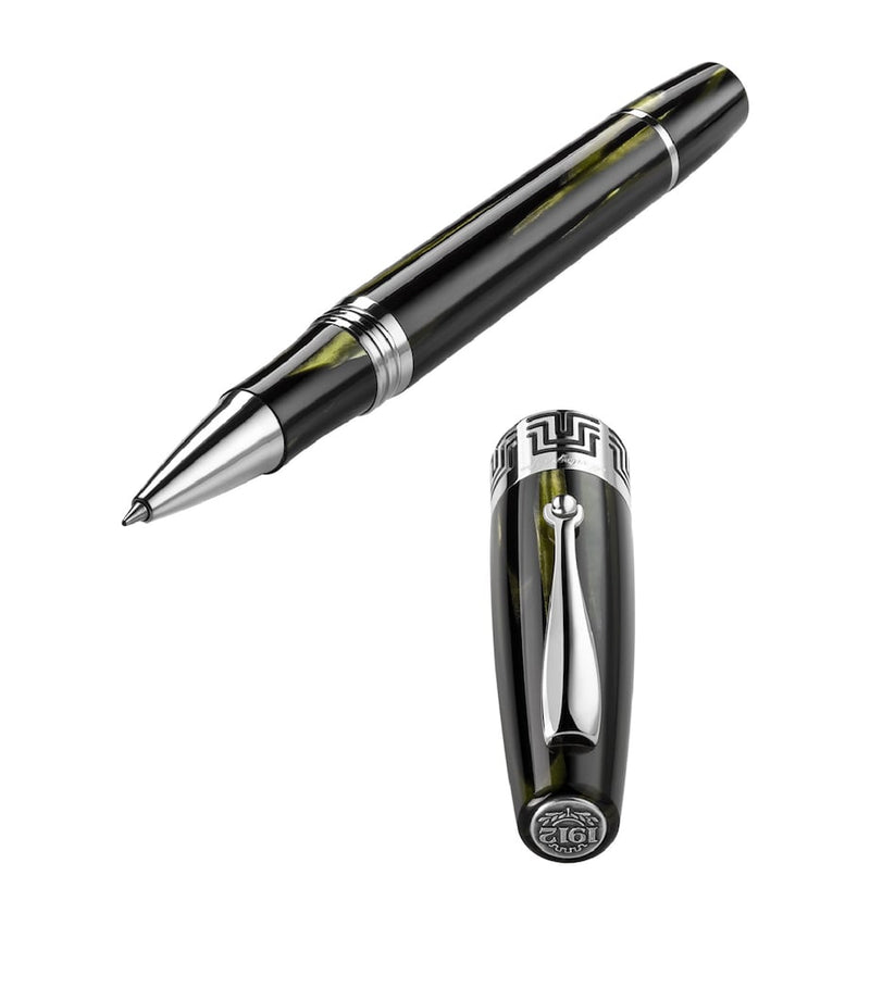 Montegrappa sterling silver-trim marbled celluloid rollerball pen 14cm, imported from the UK