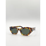 SVNX cat eye sunglasses brown tortoiseshell frame, UK version