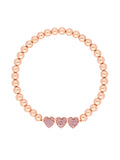Rose Gold Plated Micro Pave Pink Stretch Bracelet - Gift Boxed