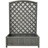 Large lattice wooden planter in grey with 33L capacity, UK version