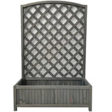 Large lattice wooden planter in grey with 33L capacity, UK version