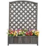 Large lattice wooden planter in grey with 33L capacity, UK version