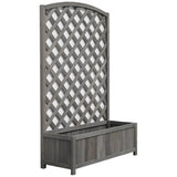 Large lattice wooden planter in grey with 33L capacity, UK version