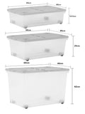 Wham clear wheeled multisize storage box set, imported from the UK