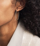 SHAY yellow gold pavé diamond hoop earrings 7cm - British product