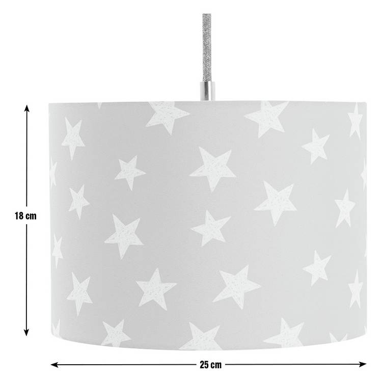 Argos Home grey star print lampshade 25cm, imported from the UK
