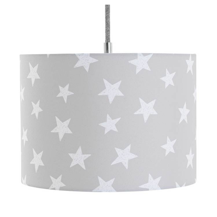 Argos Home grey star print lampshade 25cm, imported from the UK