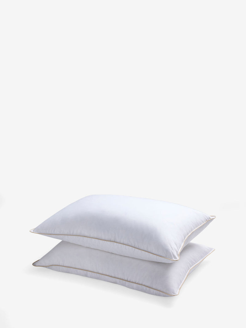 2 Pack Super Firm Cotton Goose Feather and Down Pillows