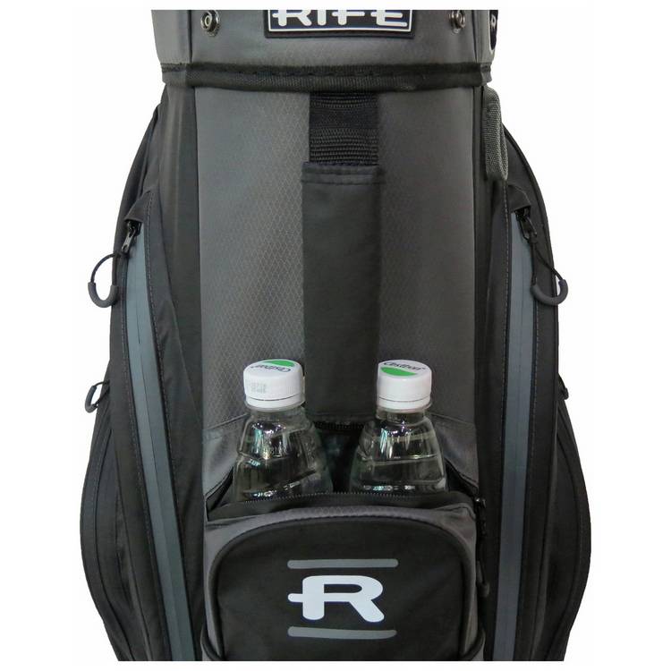 Rife waterproof golf cart bag in black/grey, imported from the UK