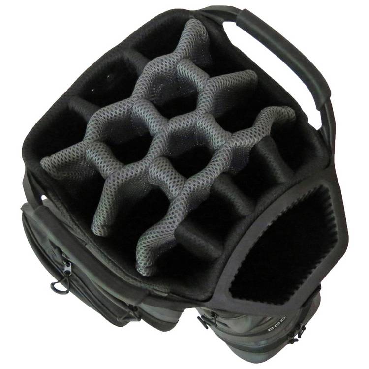 Rife waterproof golf cart bag in black/grey, imported from the UK