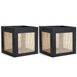 Habitat rattan square boxes black set of 2 (British brand)