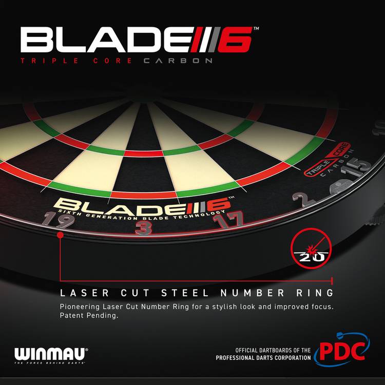 Winmau Blade 6 Triple Core PDC professional dartboard - British product