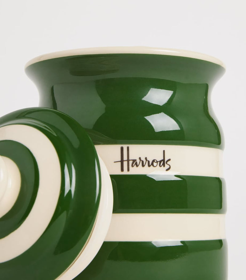 Harrods Cornish stripe storage jar H12.5cm (British brand)
