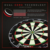 Winmau Blade 6 Dual Core dartboard, imported from the UK