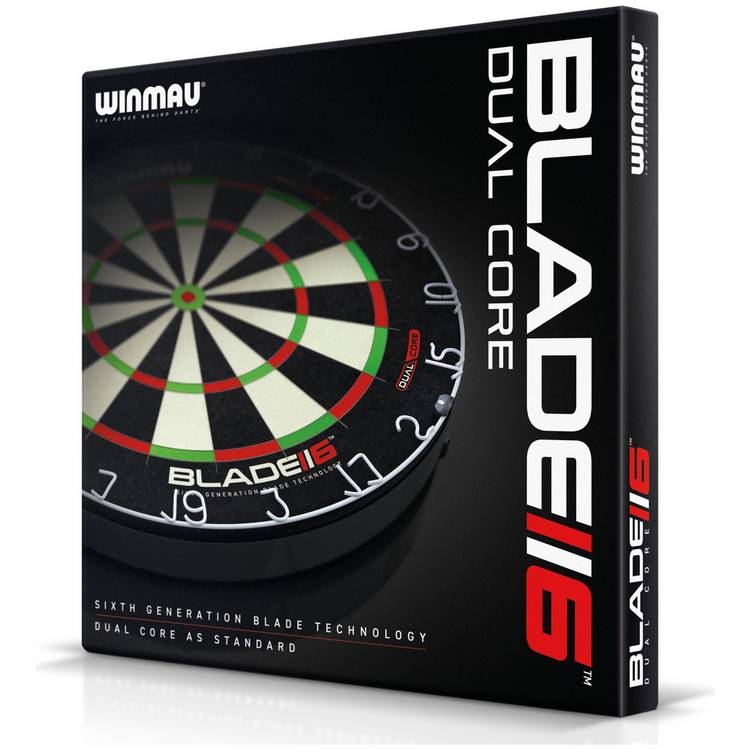 Winmau Blade 6 Dual Core dartboard, imported from the UK