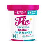 Holland & Barrett Flo Organic Cotton Tampon Regular Super 14 Count- Buy online at McGrocer