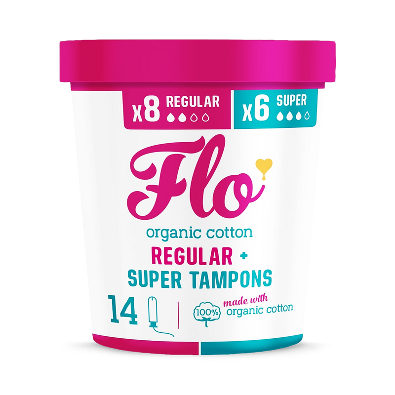 Flo Organic Cotton Applicator Tampon 14 Count - British product
