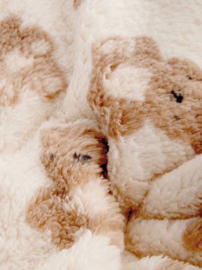 cream bear fleece baby blanket 80x70cm (British brand)