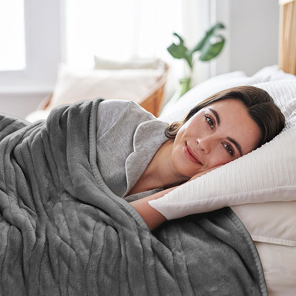 Cosi Home fleece electric heated throw grey, UK version