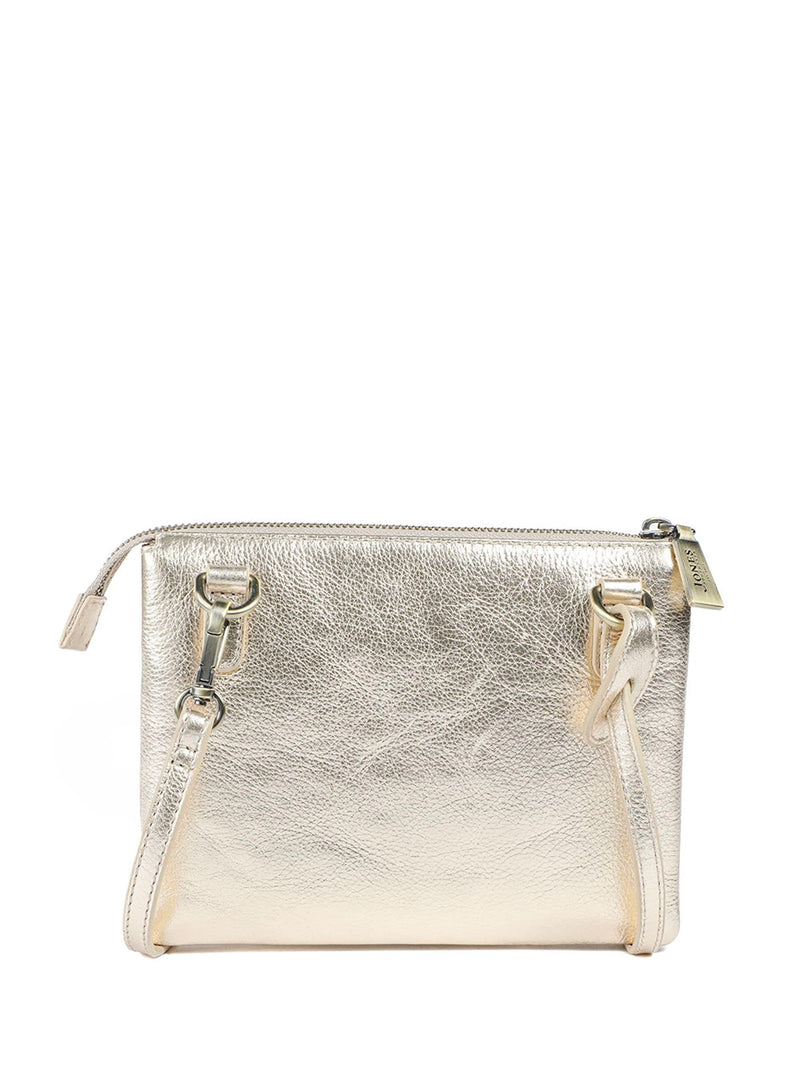 Jones Bootmaker Gold Warsaw leather zip up shoulder bag (British brand)