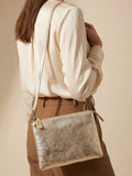 Jones Bootmaker Gold Warsaw leather zip up shoulder bag (British brand)