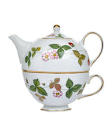 Harrods Wedgwood Wild Strawberry Tea For One Teapot and Cup Set- Buy online at McGrocer