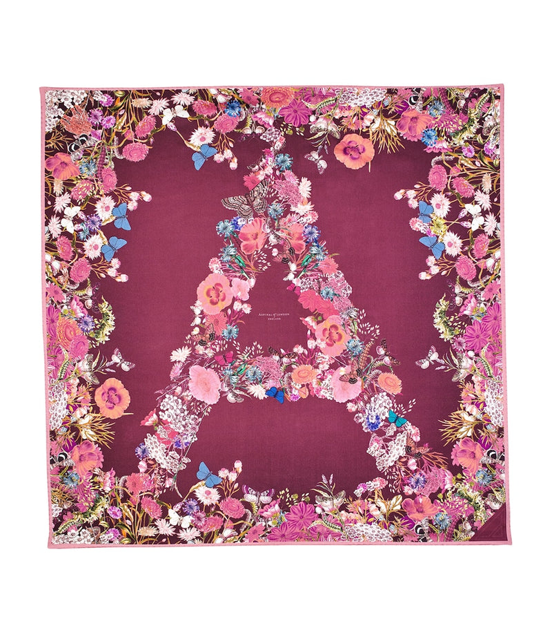 Aspinal of London silk floral scarf (British brand)