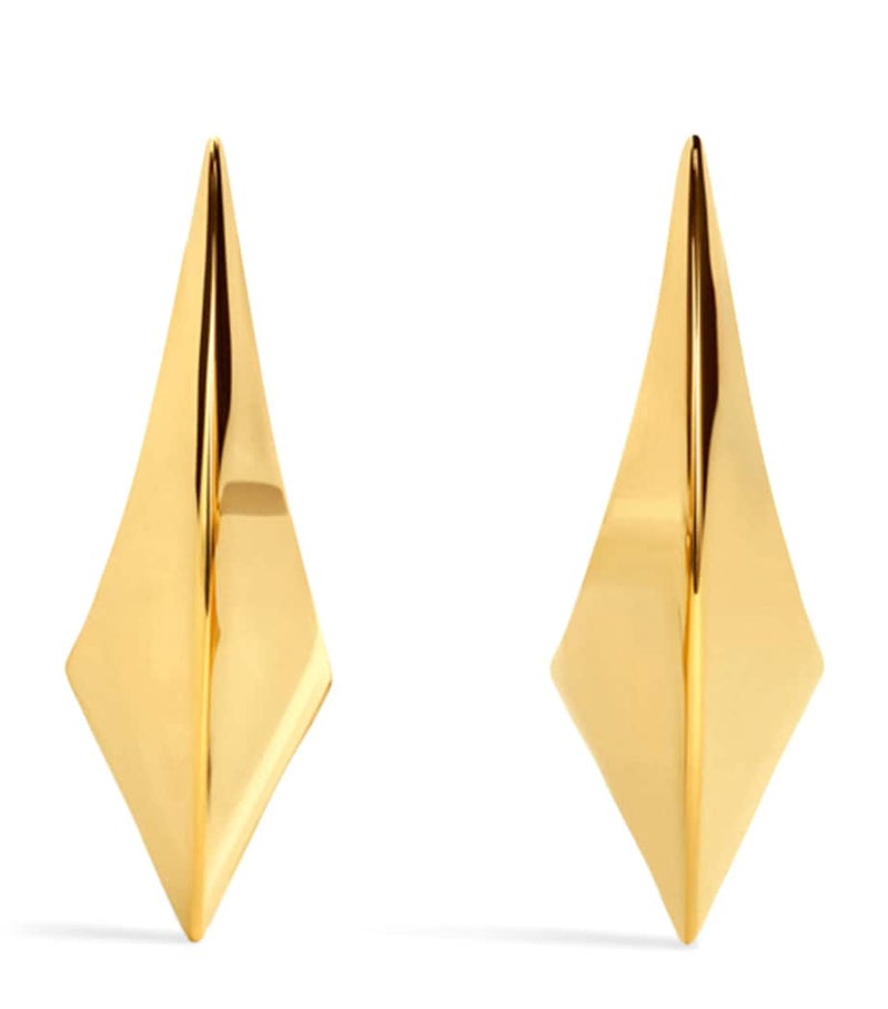 Alaïa Small Edge Earrings gold-tone brass, imported from the UK