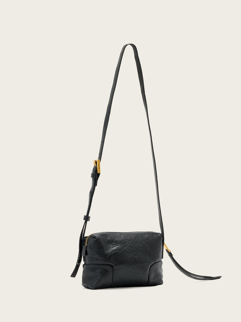 AllSaints black Ares Micro crossbody bag, imported from the UK
