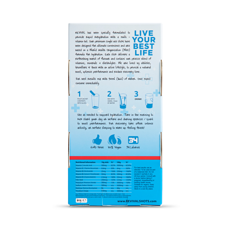 Revival rehydration powder Wild Cherry 6 pack - British product