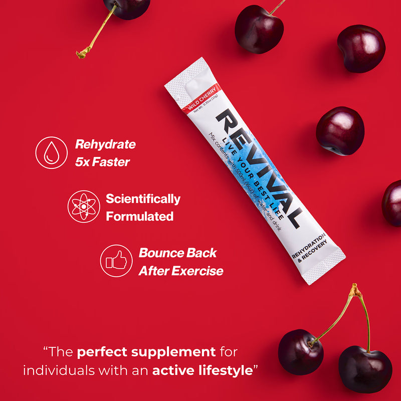Revival rehydration powder Wild Cherry 6 pack - British product