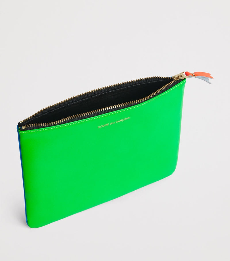 Comme des Garçons Super Fluo large leather pouch - British product