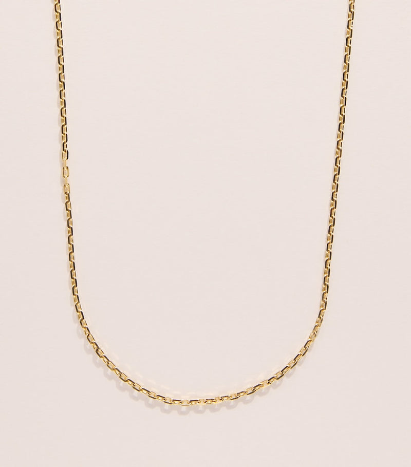 Jade Trau yellow gold rectangle chain necklace, UK version