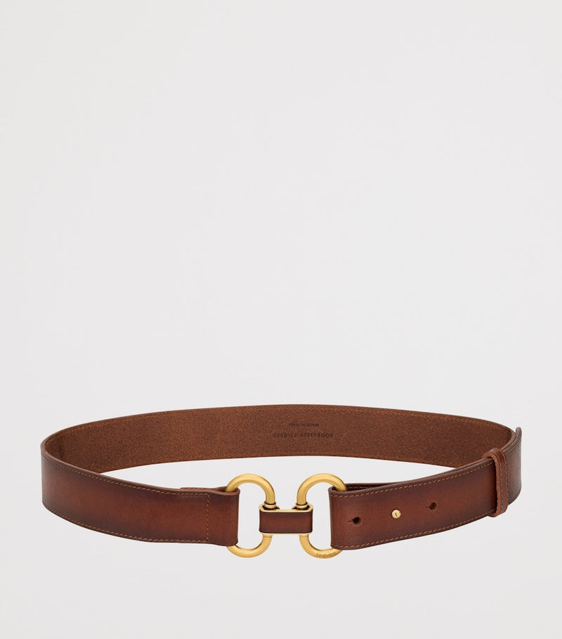 Saint Laurent leather double ring belt 3.5cm, UK version