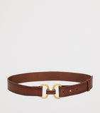 Saint Laurent leather double ring belt 3.5cm, UK version