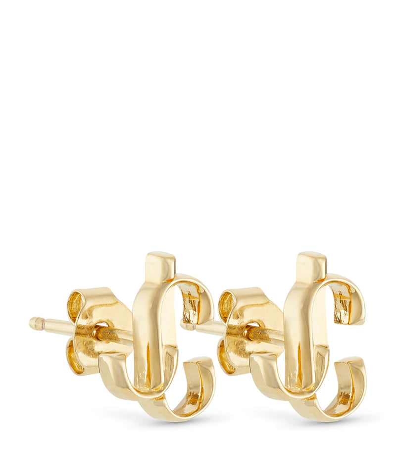 Jimmy Choo JC Logo Mini Stud Earrings, imported from the UK
