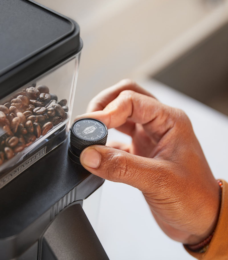 Moccamaster KM5 coffee grinder, imported from the UK