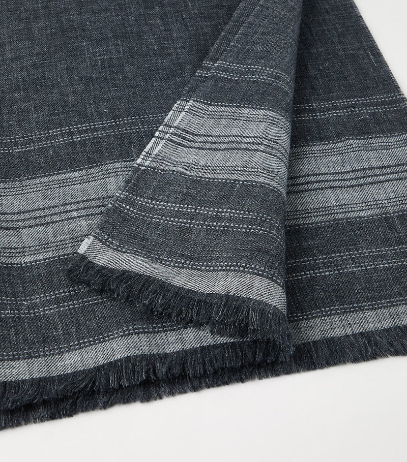 Brunello Cucinelli linen stripe scarf 75x180cm (British brand)