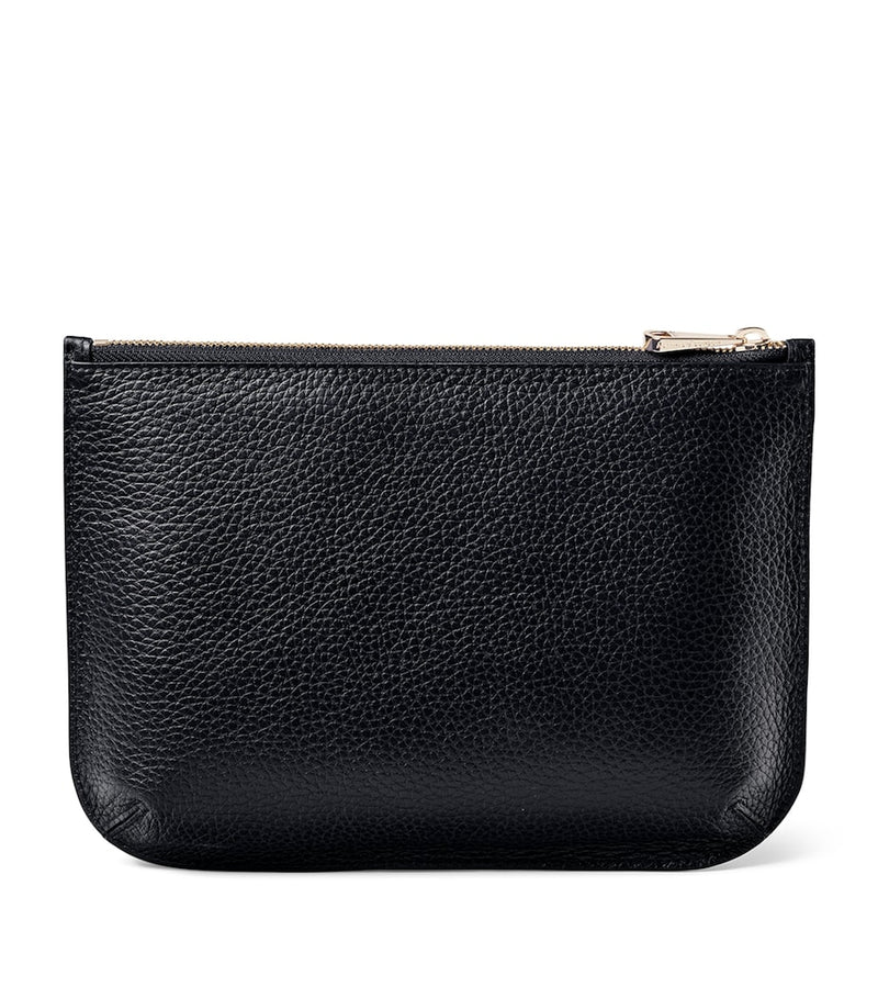 Aspinal of London large leather Ella pouch, imported from the UK