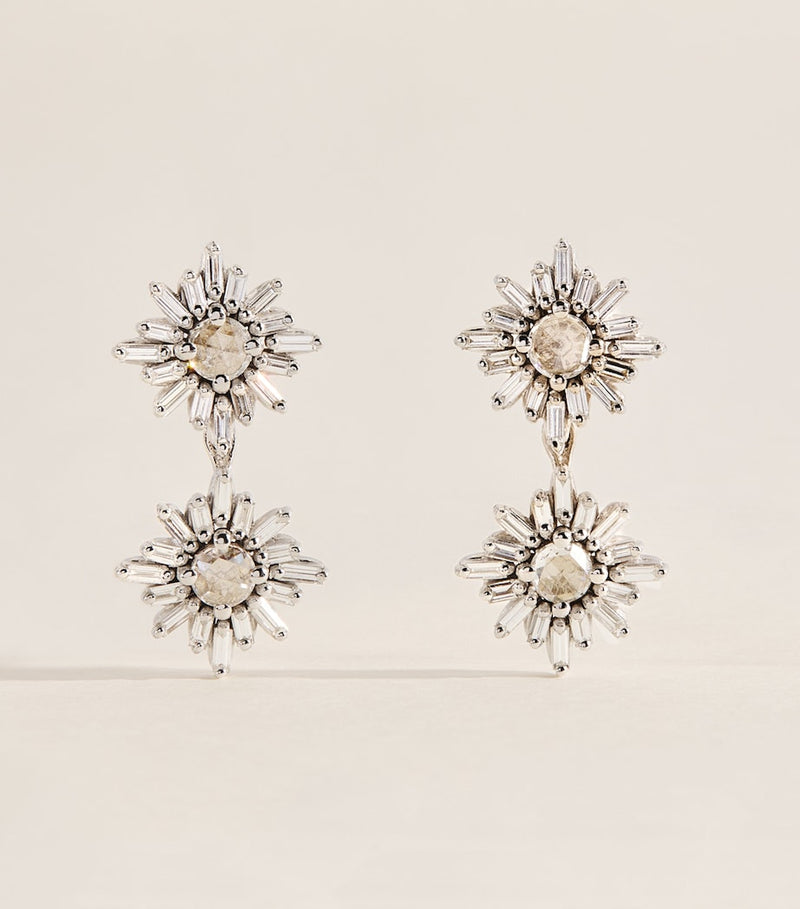 Suzanne Kalan white gold diamond doublet earrings, UK version