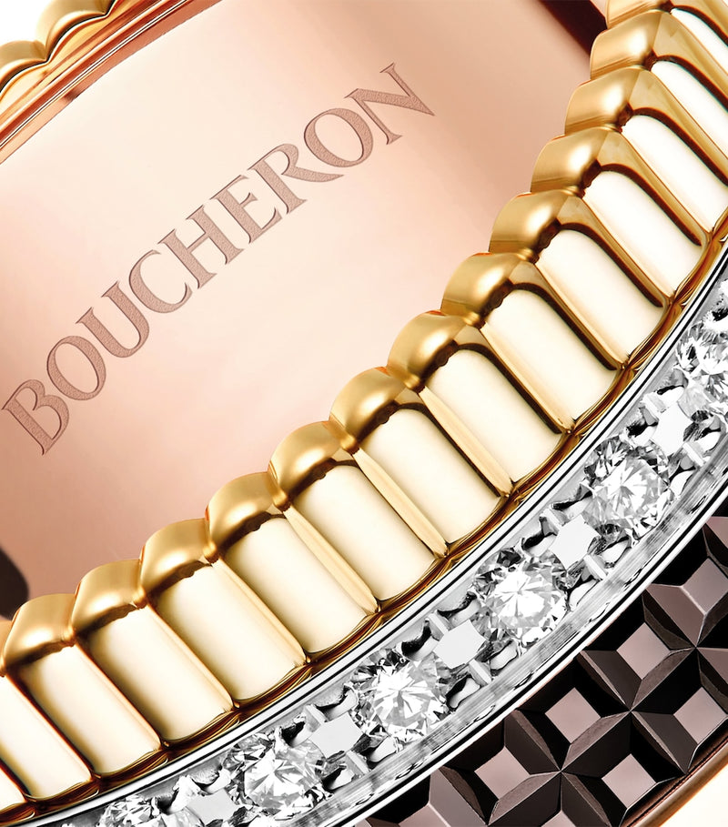 Boucheron Quatre Classique ring with 25 diamonds and mixed gold, UK version